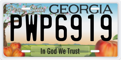 GA license plate PWP6919