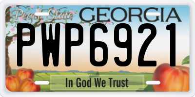 GA license plate PWP6921