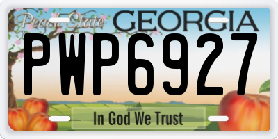 GA license plate PWP6927