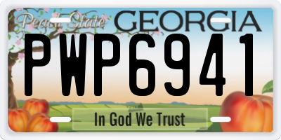 GA license plate PWP6941