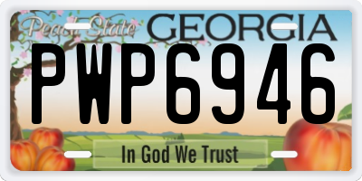 GA license plate PWP6946