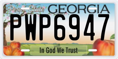 GA license plate PWP6947