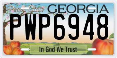 GA license plate PWP6948