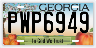 GA license plate PWP6949