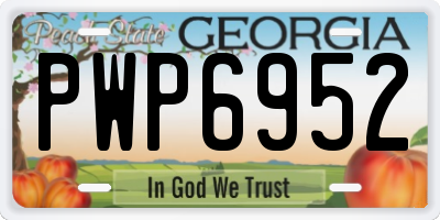 GA license plate PWP6952