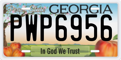GA license plate PWP6956