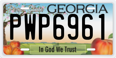 GA license plate PWP6961