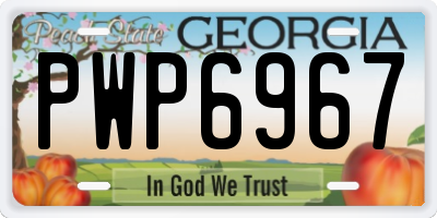 GA license plate PWP6967