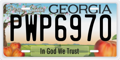 GA license plate PWP6970
