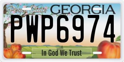 GA license plate PWP6974