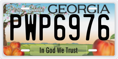 GA license plate PWP6976