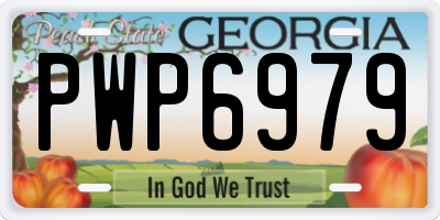 GA license plate PWP6979