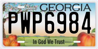 GA license plate PWP6984