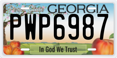 GA license plate PWP6987