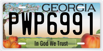 GA license plate PWP6991