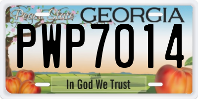 GA license plate PWP7014