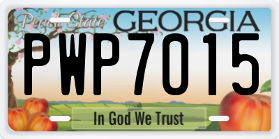 GA license plate PWP7015
