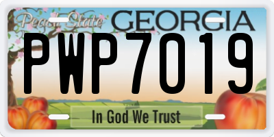 GA license plate PWP7019