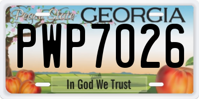 GA license plate PWP7026