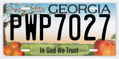 GA license plate PWP7027