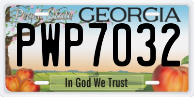 GA license plate PWP7032