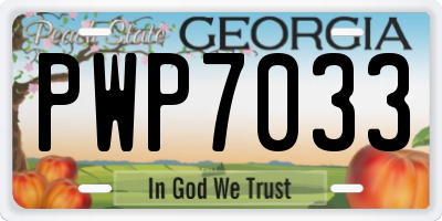 GA license plate PWP7033