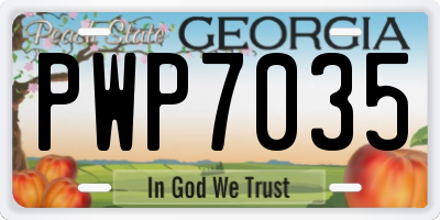 GA license plate PWP7035
