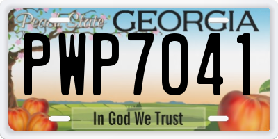 GA license plate PWP7041