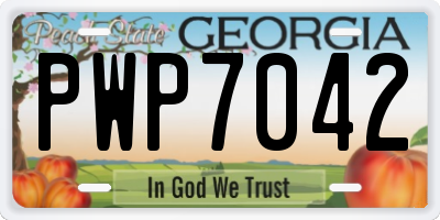GA license plate PWP7042
