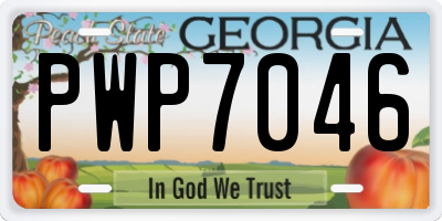 GA license plate PWP7046