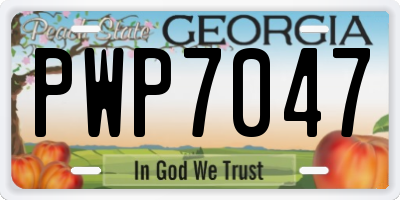 GA license plate PWP7047