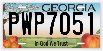 GA license plate PWP7051