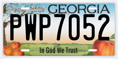 GA license plate PWP7052