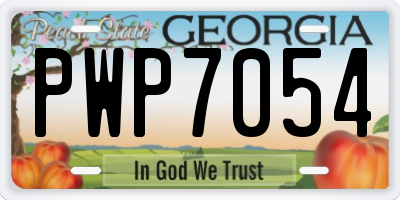 GA license plate PWP7054