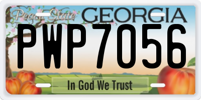 GA license plate PWP7056
