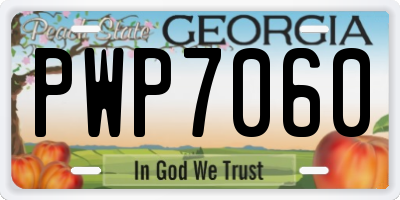 GA license plate PWP7060
