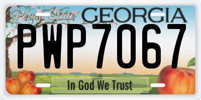 GA license plate PWP7067