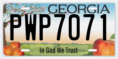 GA license plate PWP7071