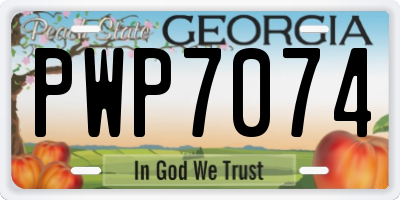 GA license plate PWP7074