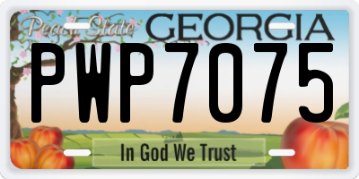 GA license plate PWP7075