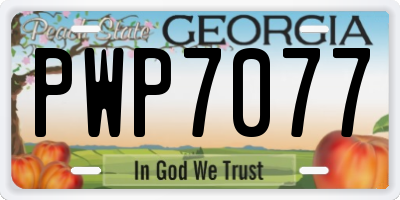 GA license plate PWP7077