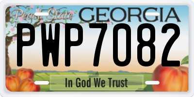 GA license plate PWP7082