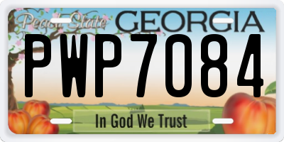 GA license plate PWP7084