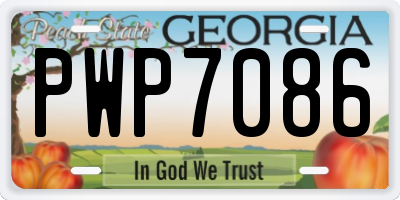 GA license plate PWP7086