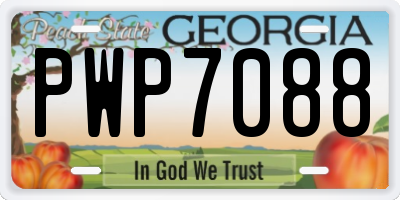 GA license plate PWP7088