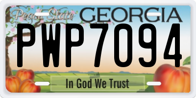 GA license plate PWP7094