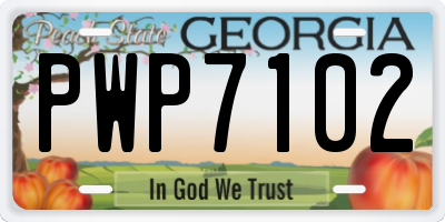 GA license plate PWP7102
