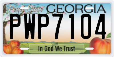 GA license plate PWP7104