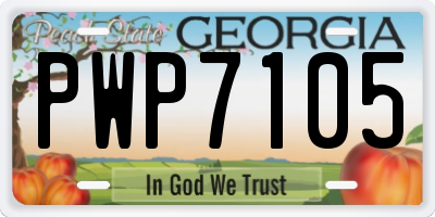 GA license plate PWP7105