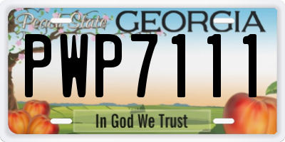 GA license plate PWP7111